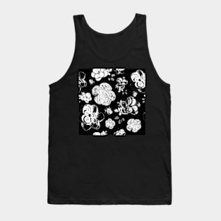 Black and white beaded floral print Tank Top